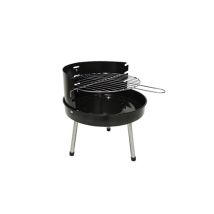 Barbecue De Table Rond À Charbon De Bois, Réglable En Hauteur, En Acier Émaillé Avec Grille En Acier Inoxydable.