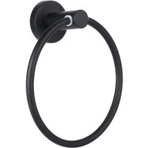 Toallero De Aro Negro Esmerilado, Toallero Redondo Para Baño, Cocina Y Patio.