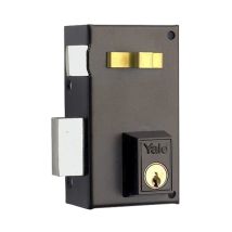 Cerradura de sobreponer Yale 56A70Ihp – Cilindro forjado redondo 25mm – Mano izquierda – Niquelado y pintado