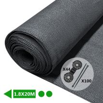 Zaunblende 1.8×20m, Sichtschutz Zaun 90 G/m² Hdpe Schattiernetz, Anthrazit - Vounot