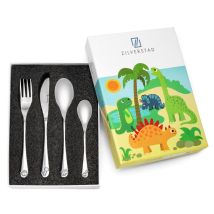 Juego De Cubiertos Infantiles Con Grabado De Dinosaurios Tamaño: 160x169x160x141 Mm Sku: Zv6833070