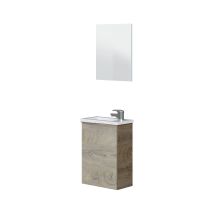 Badezimmerschrank De Mit Spiegel, Oberschrank, Kompaktes Modell, Ausführung In Eiche Alaska, Maße: 40 Cm (b) X 58 Cm (h) X 22 Cm (t)