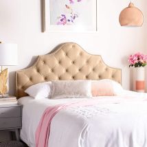 Casa - Gemia Mink Plush Super King 26 Inch Strutted Headboard