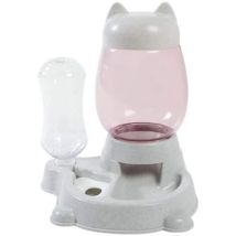 Vtizikldistributeur Eau Et Croquettes Automatique Pour Chien Et Chat Mangeoires Pour Animaux (bouteille D'Eau 528ml, Baril De Grain 2.2l) (gris)