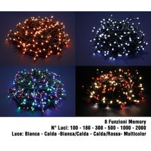 Luci Di Natale Led A Luce Calda Fredda Bianca Da Esterno Interno Addobbi Albero - Numero Led: 300 - Temperatura Di Colore: Luce Oro