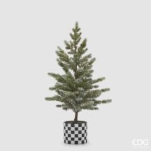 Kieferbaum H78 mit Schachbretttopf – grün – Harz – Weihnachtsbaum