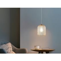 Fan Europe - Pendelleuchte Ashford Relief Kristall Rauchglas Transparent Amber Ø15cm