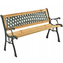 Banco De Jardín Ergonómico Verde En Madera Y Metal