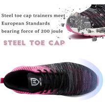 Minkurow Scarpe Antinfortunistiche Uomo Donna Cestino Di Sicurezza Antiscivolo Leggero E Confortevole Rosa 42eu