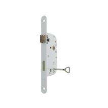 BRICARD Einsteckschloss – 50 mm Achse – 2 geriffelte Schlüssel – Stahl – Weiß – 230 mm Höhe – 20 mm Breite – 354 g