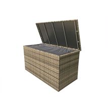 Signature Weave - Wicker Large Cushion Box Garden Storage Chest Natural Brown