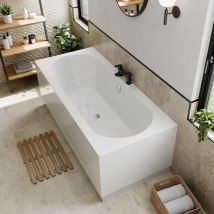 Affine - Modern Bathroom Double Ended 1700 X 750mm Curved Bath Side Panel Acrylic White