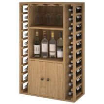 Astigarraga - Godello 20 Botellas 2 Puertas Soporte Copas De Pino Teñido En Roble