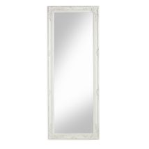 Specchio In Legno Bianco Con Cornice Shabby, Specchiera Da Parete Rettangolare Per Camera Da Letto, Bagno O Soggiorno, Specchio Shabby Bianco Anticato