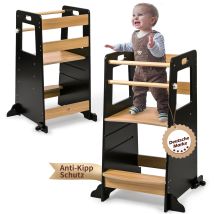 Baby Vivo Lernturm Aus Holz Höhenverstellbar - Noah In Schwarz