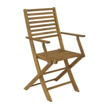 Set 2 Pz Sedia Pieghevole In Legno Di Acacia