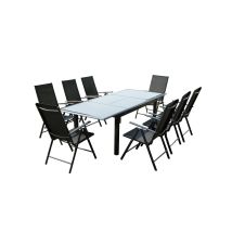 Conjunto De Jardín De Aluminio Gris De 8 Plazas Ravenne