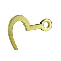 Crochet D'Armoire Plat Réversible - En Acier Laitonné - Long. 24mm Haut. 16mm Prof. 1.3mm - Interges.com