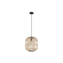 Eglo - Sospensione 1x E27 Max 28 W, Legno Naturale Hanoi Diam. 35 Centimetri