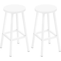 Klihome 2x Sgabelli Da Bar, Sgabello Da Bar Con Gambe Poggiapiedi, Sgabello Senza Schienale Per Cucina, Sala Da Pranzo E Bar, Bianco