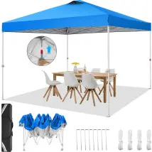 Carpa Plegable Jardín Gazebo 3x3m . Gazebo Impermeable Pop Up . Tienda De Campaña. Apertura De Ventilación Superior. Altura Ajustable. Protección Uv 