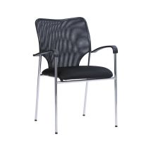Sedia attesa Cleveland – Rivestimento in tessuto e rete tecnica – Struttura in acciaio cromato – Colore nero – Dimensioni: 54x57,5x83 cm