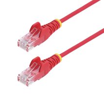 Startech.com Cavo Ethernet Cat6 Rosso Da 2,5m Patch Utp Con Plug Rj45 Antigroviglio E Rilievi Di Trazione, Cavo Lan Slim In Rame Puro 28awg, 