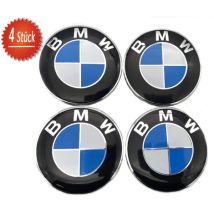 Satz Mit 4 Bmw 68-mm-radkappen Für Leichtmetallfelgen – Abs-material – Kompatibel Mit 1er Bis 8er Reihe – Schwarz Und Blau – 36136783536