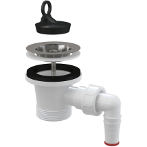 Vanne De Vidange Alcadrain Pour Évier 6/4" Avec Grille En Acier Inoxydable, Raccordement Appareil Dn70