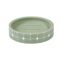 Showerdrape – Mosaica Pistachio Soap Dish – 2.5 cm Height, 10.5 cm Width, 10.5 cm Depth – Elegant Resin Design