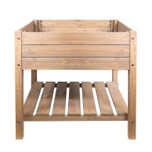 Mgc24 - Hochbeet Massiv Xl 79x79x78cm Kiefernholz Dunkelbraun
