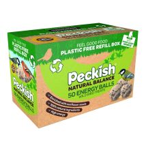 Peckish - 50 Natural Balance Energy Suet Fat Balls Bird Food Plastic Free Package