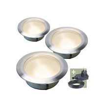 Ludeco - Olan 80 - Einbauleuchte - 3er-set - 12 V - 48 Lm - 0.5 W - Warmweiß