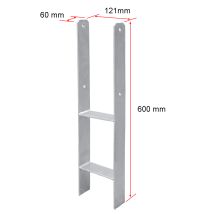 Swanew 121mm 4 Stück Pfostenträger Pfosten H-anker Feuerverzinkt Langlebig Vierkantholzpfosten Für Pfosten 12x12cm