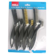 Set di spazzole metalliche 6 pezzi in acciaio inox, nylon ed ottone – Hilka