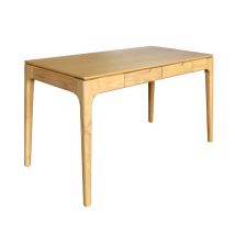 Sweeek - Schreibtisch Aus Heveaholz Und Mdf Mit Eschenfurnier 2 Schubladen
