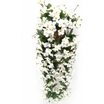 Fleurs Artificielles Suspendues À 4 Pétales, Fleurs Artificielles Suspendues De Glycine Pour La Décoration De La Maison De Mariage (blanc)