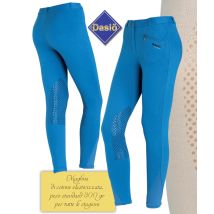 44 It, Blu 09: Pantaloni Equitazione Donna Daslo Per Le 4 Stagioni In Maglina Di Cotone Peso 300 G
