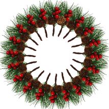 20 Pieces Artificial Christmas Berries, Artificial Pine Branches, Berries Pine Cones Pine Needles, For Garden Christmas Party Table Decorations, 