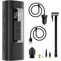Lntyq - 6000 Mah 150 Psi Auto-luftkompressor Tragbarer Elektrischer Inflator Für Fahrrad, Motorrad, Bälle Mit Taschenlampe, Notlicht Und Powerbank