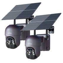 Xega - 3g/4g Lte Solar-überwachungskamera 2k Mit 20w Solarpanel 20.000mah Akku 24/7 Einchecken Bunte Nachtsicht Pir-bewegungserkennung (2-teilig)