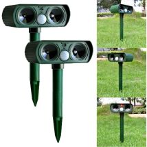 Repelente Ultrasónico Solar Para Perros, Gatos, Animales, Zorros, Ciervos, Roedores, Sensor Pir, Granjas Y Jardines.