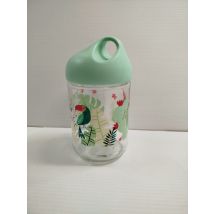 Bocal À Boisson En Verre - Tropical Forest - 14cm - Couvercle Avec Anse De Transport - Design Exotique - Voir Photos