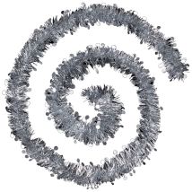 Homemaison – Ghirlanda di Natale argento in rilievo 10cmx2m – Lunghezza 200cm, Larghezza 8.3cm, Altezza 8.3cm