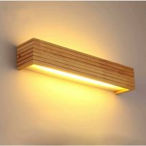 Applique Murale Led Appliques Luminaire Intérieur Bois Lampe De Mur Lumière Chaude Lampe Pour Chambre Salon Bureau Couloir (35cm A)