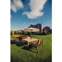 Churnet Valley – Garden Table Set – 4 Seater – Golden Oak Finish – Handmade from Certified Swedish Redwood