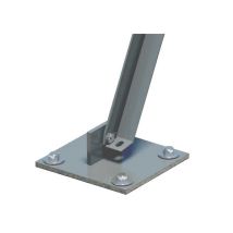 Plaque Saette L – Acier galvanisé – 100x100 mm – 4 trous de fixation – 9,5 mm