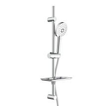 EISL Duschsäule RIMINI Stangenbrause-Set – Chrom – Edelstahl – 3 Strahlarten – 150 cm Brauseschlauch – Antikalk-Noppen