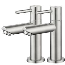 2pcs Cecipa Grifo De Baño, Grifo De Agua Fría, Cromado, Con Aireador Intercambiable, Altura De Caño 93,4 Mm