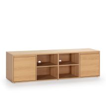 Vs Venta-stock - Mueble Tv Tori 2 Puertas 4 Huecos, Color Roble, 160 Cm